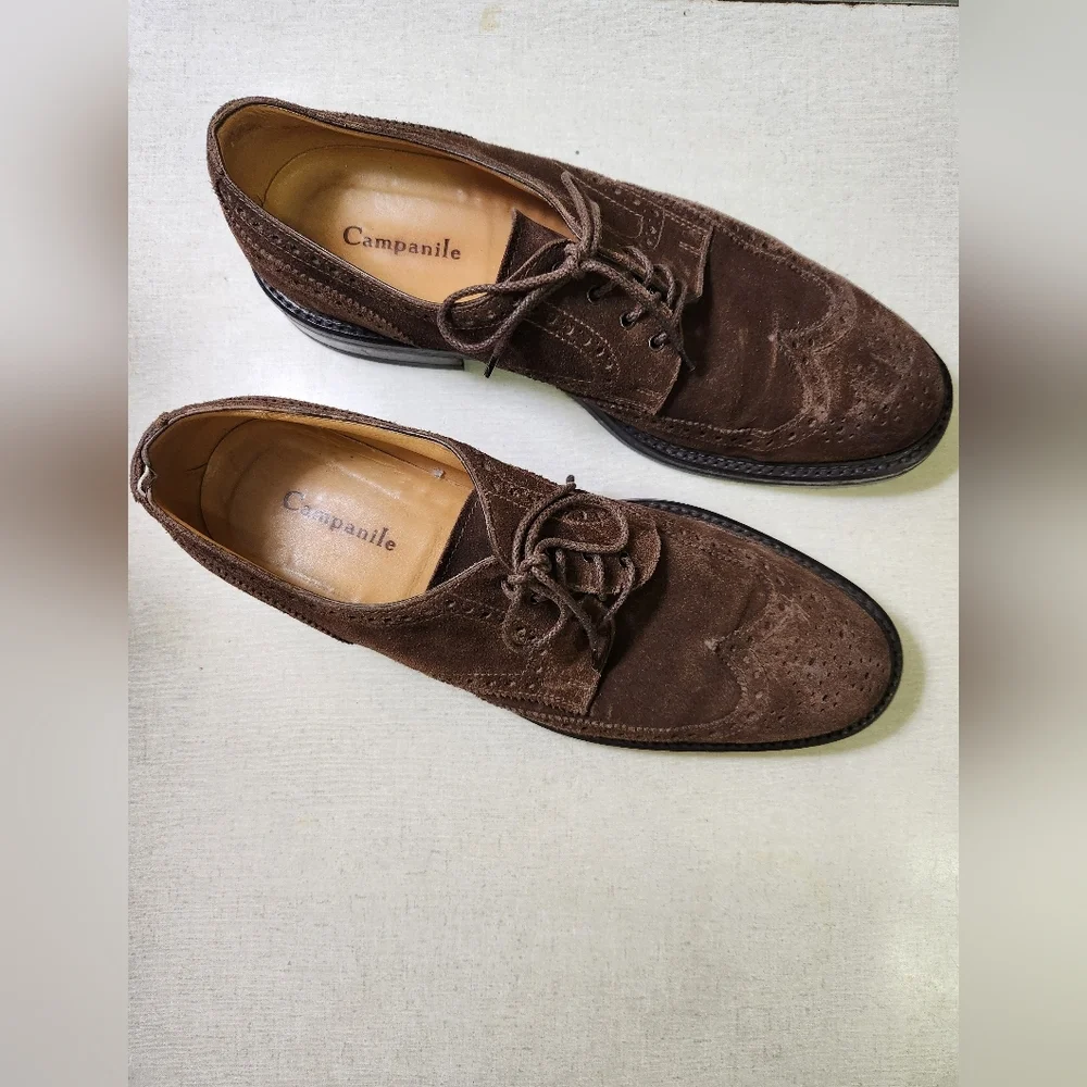 Campanile Brown Suede Men's Lace Up Oxfords, Size 10